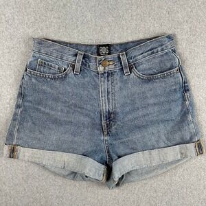 BDG Urban Outfitters Mom High Rise Denim Shorts Blue Cuffed Size 27 Jean Classic
